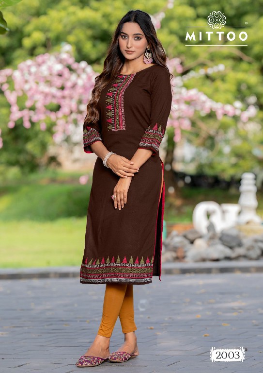 Mittoo Siyaa Wholesale Viscose Weaving With Handwork Long Kurtis
