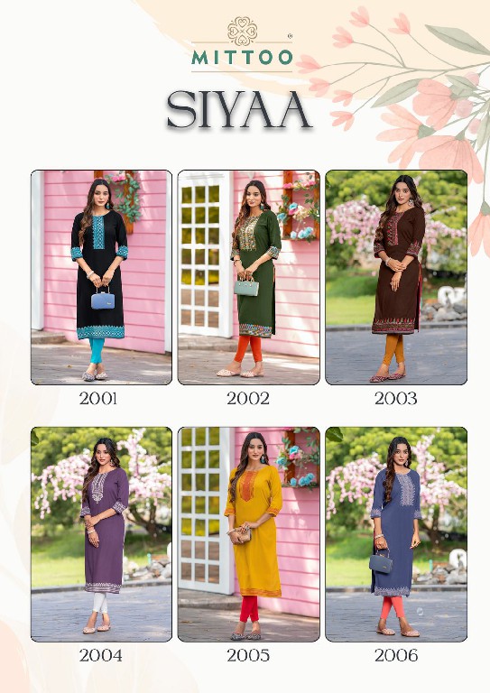 Mittoo Siyaa Wholesale Viscose Weaving With Handwork Long Kurtis