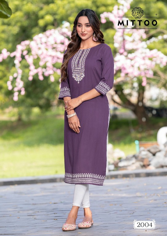 Mittoo Siyaa Wholesale Viscose Weaving With Handwork Long Kurtis