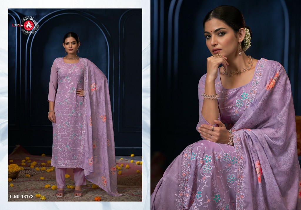 Triple AAA Sky Wholesale Star Georgette Heavy Work Dress Material