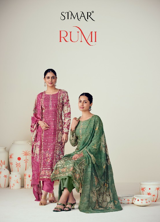 Glossy Simar Rumi Wholesale Pure Lawn Cotton With Embroidery Work Salwar Suits