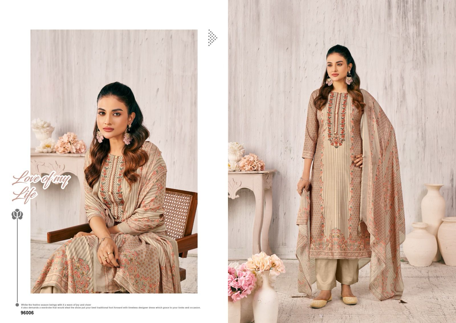 Nishant Saima Muslin Wholesale Pure Viscose Muslin With Heavy Handwork Dress Material