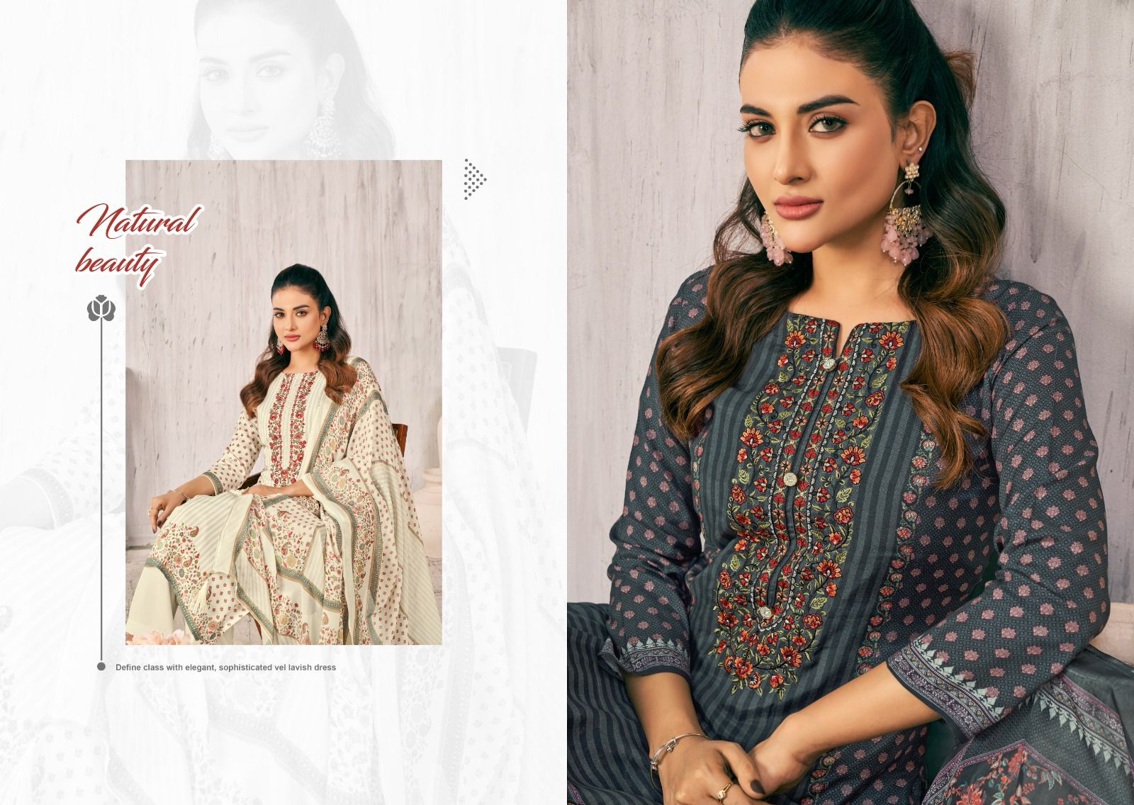 Nishant Saima Muslin Wholesale Pure Viscose Muslin With Heavy Handwork Dress Material