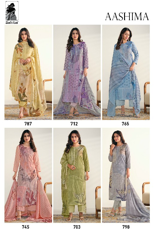 Sahiba Aashima Wholesale Pure Cotton Lawn With Handwork Salwar Suits