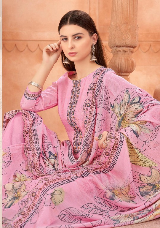 Alok Aazma Wholesale Pure Viscose Muslin With Embroidery Work Dress Material