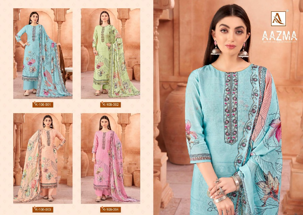 Alok Aazma Wholesale Pure Viscose Muslin With Embroidery Work Dress Material