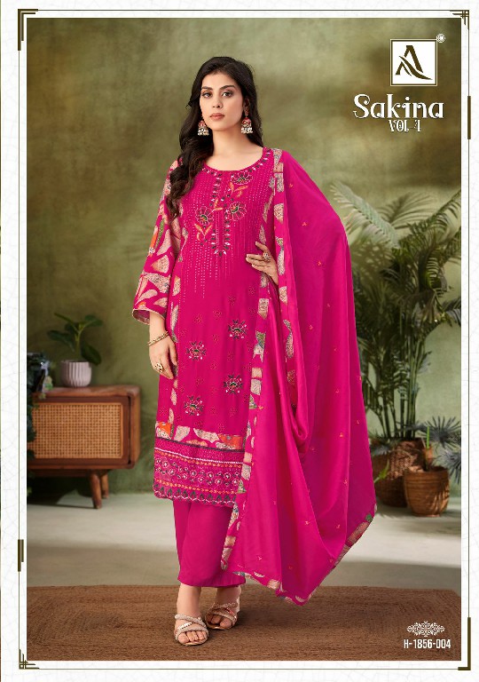 Alok Sakina Vol-4 Wholesale Viscose Reyon Embroidery Dress Material