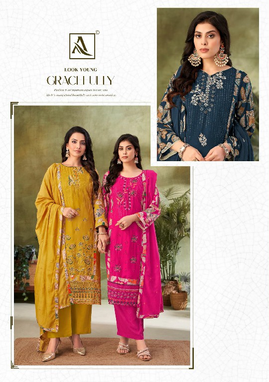 Alok Sakina Vol-4 Wholesale Viscose Reyon Embroidery Dress Material