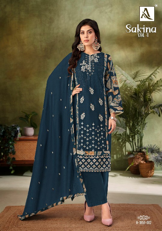Alok Sakina Vol-4 Wholesale Viscose Reyon Embroidery Dress Material
