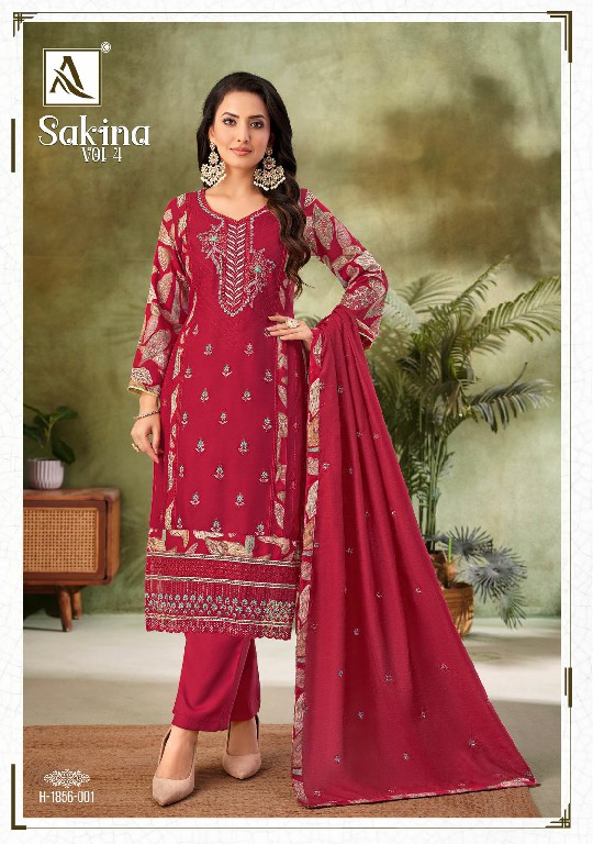 Alok Sakina Vol-4 Wholesale Viscose Reyon Embroidery Dress Material