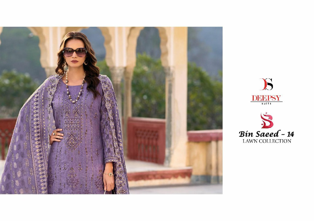Deepsy Bin Saeed Vol-14 Wholesale Lawn Collection Pakistani Suits Dress Material