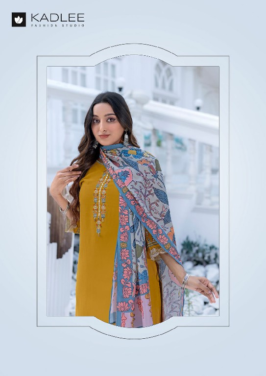 Kadlee Evergreen Wholesale Viscose Silk Top With Pant And Dupatta