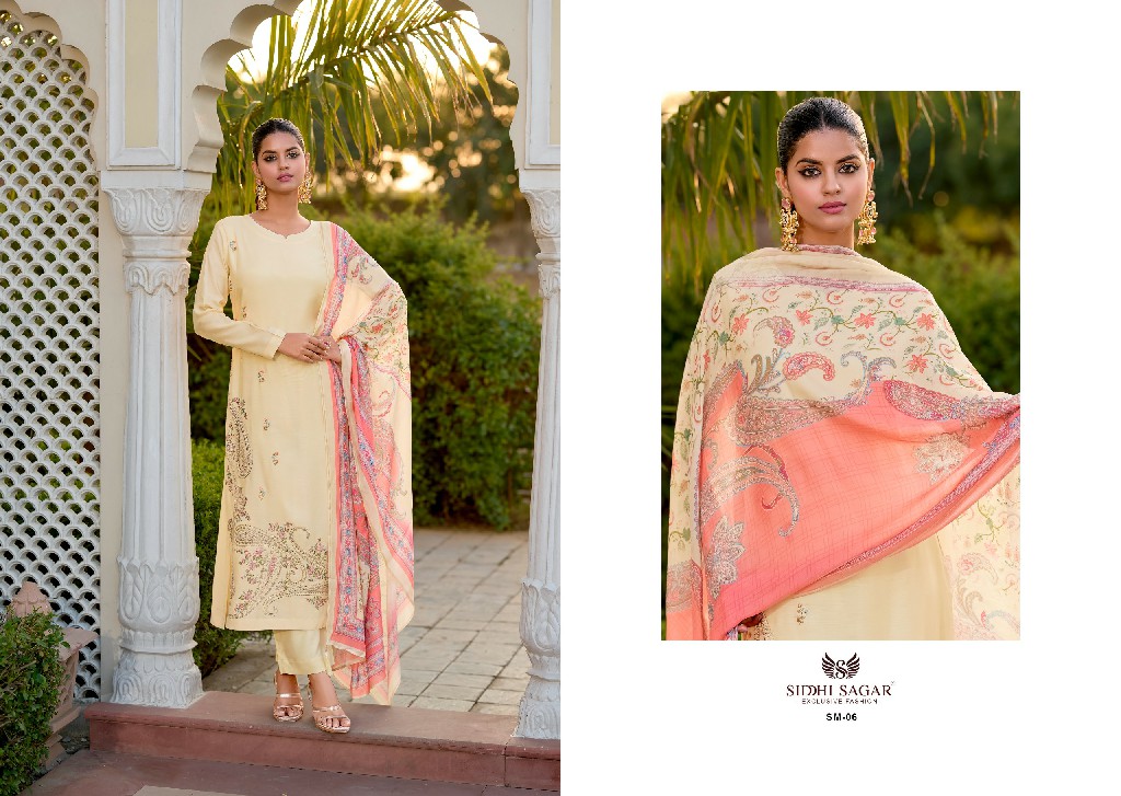 Siddhi Sagar Sanam Wholesale Pure Bemberg Silk With Work Dress Material