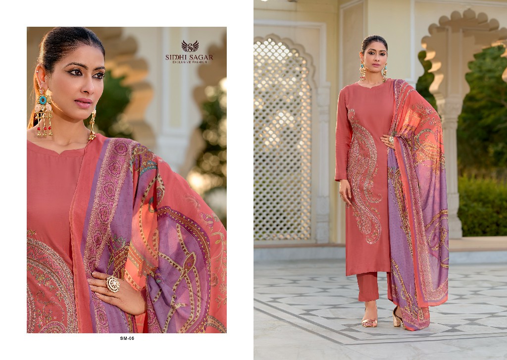 Siddhi Sagar Sanam Wholesale Pure Bemberg Silk With Work Dress Material