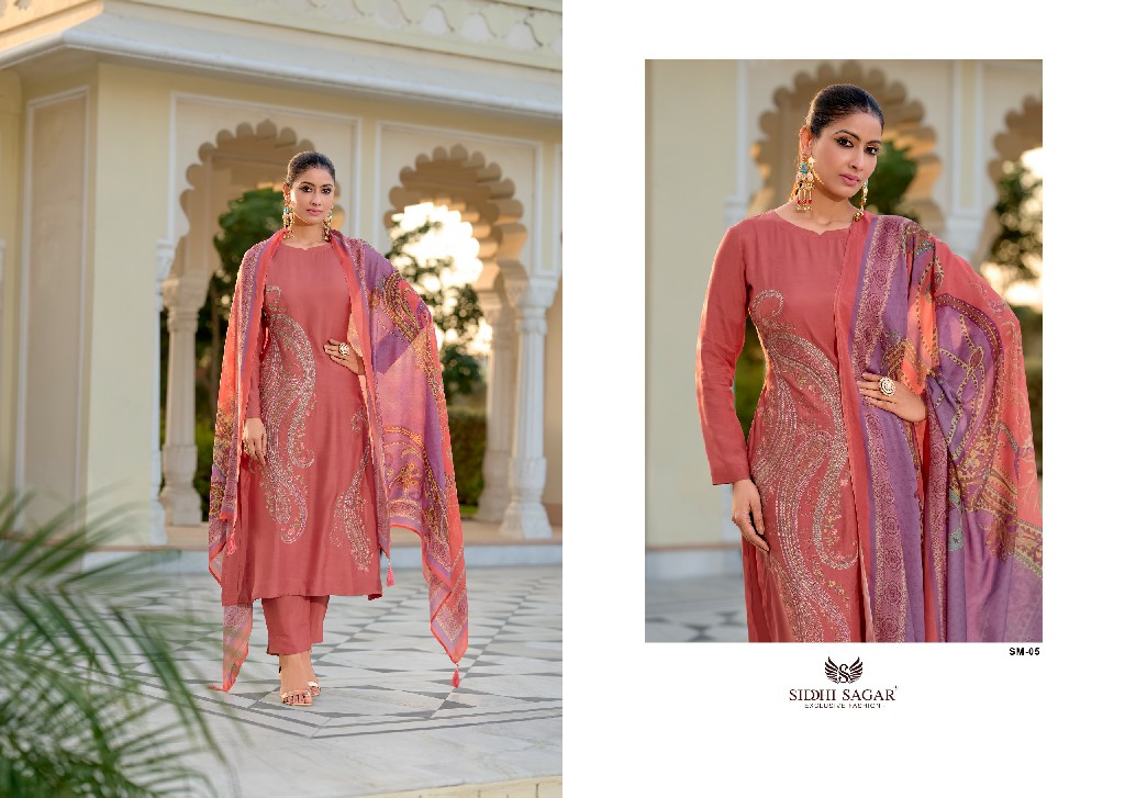 Siddhi Sagar Sanam Wholesale Pure Bemberg Silk With Work Dress Material