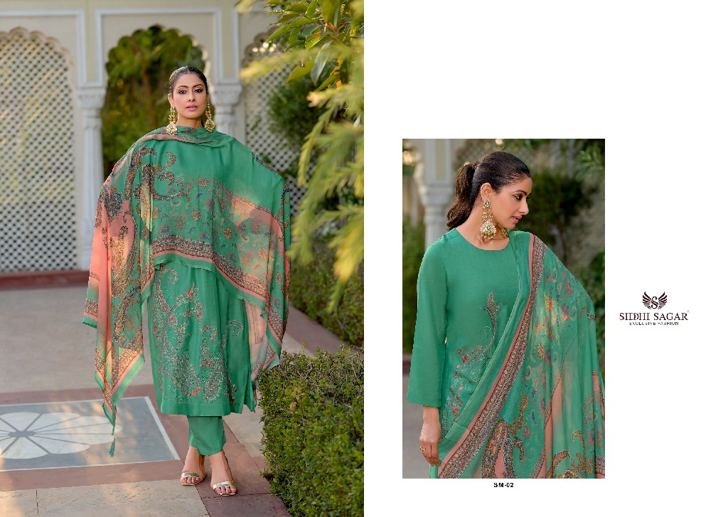 Siddhi Sagar Sanam Wholesale Pure Bemberg Silk With Work Dress Material