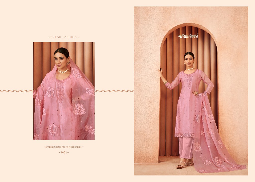 Shree Shalika Sakeena Wholesale Soft Organza With Embroidery Work Straight Suits