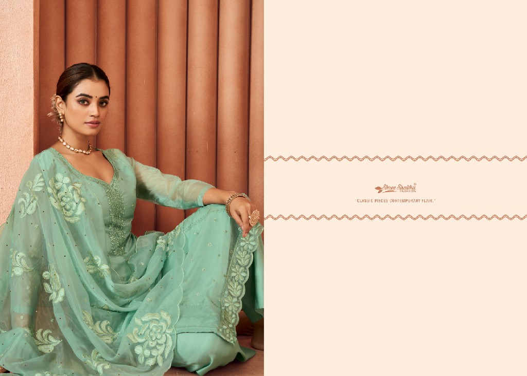 Shree Shalika Sakeena Wholesale Soft Organza With Embroidery Work Straight Suits
