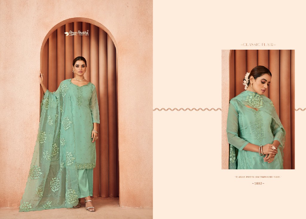 Shree Shalika Sakeena Wholesale Soft Organza With Embroidery Work Straight Suits