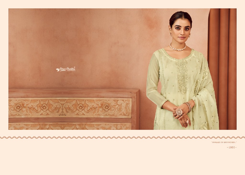 Shree Shalika Sakeena Wholesale Soft Organza With Embroidery Work Straight Suits