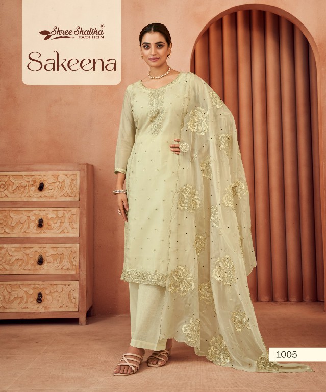 Shree Shalika Sakeena Wholesale Soft Organza With Embroidery Work Straight Suits