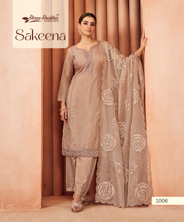 Shree Shalika Sakeena Wholesale Soft Organza With Embroidery Work Straight Suits