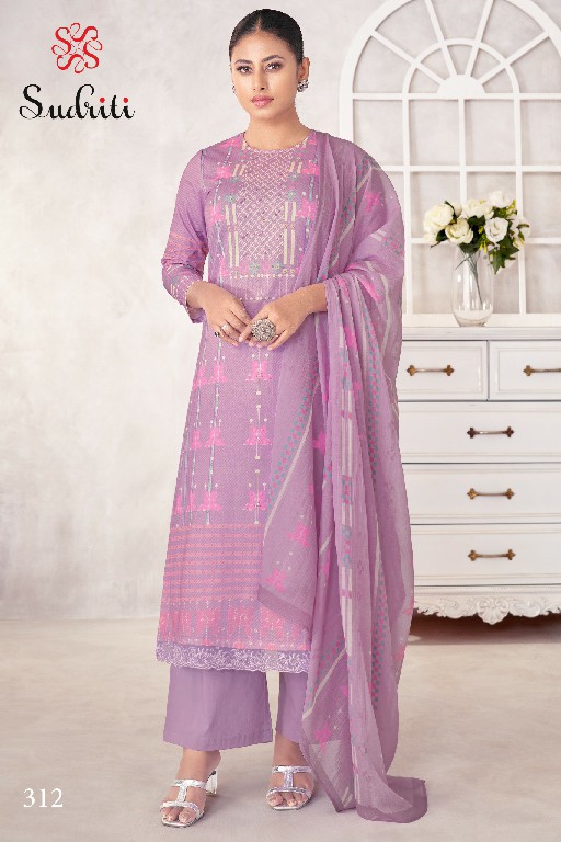Sudriti Magic Stripe Wholesale Pure Cotton With Hand Work Salwar Suits
