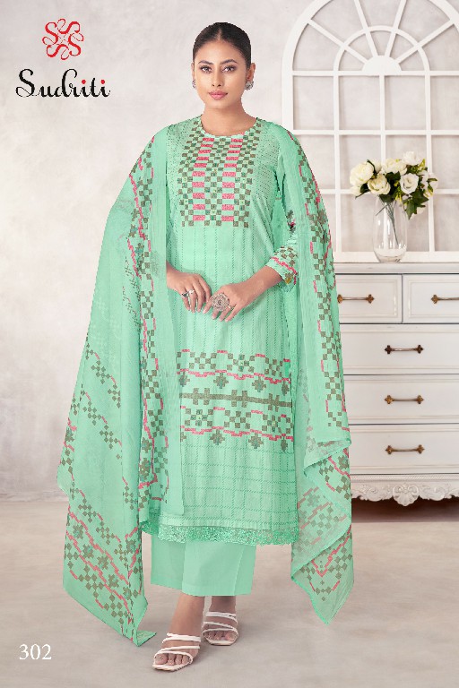 Sudriti Magic Stripe Wholesale Pure Cotton With Hand Work Salwar Suits