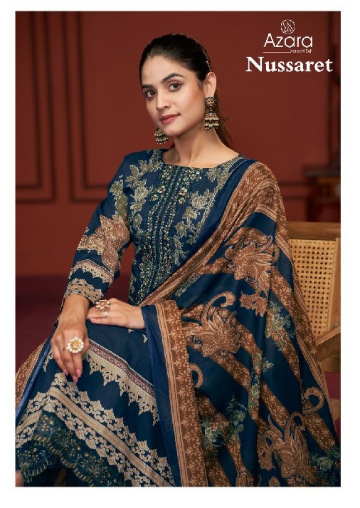Radhika Azara Nussaret Wholesale Pure Cambric Cotton With Embroidery Work Dress Material