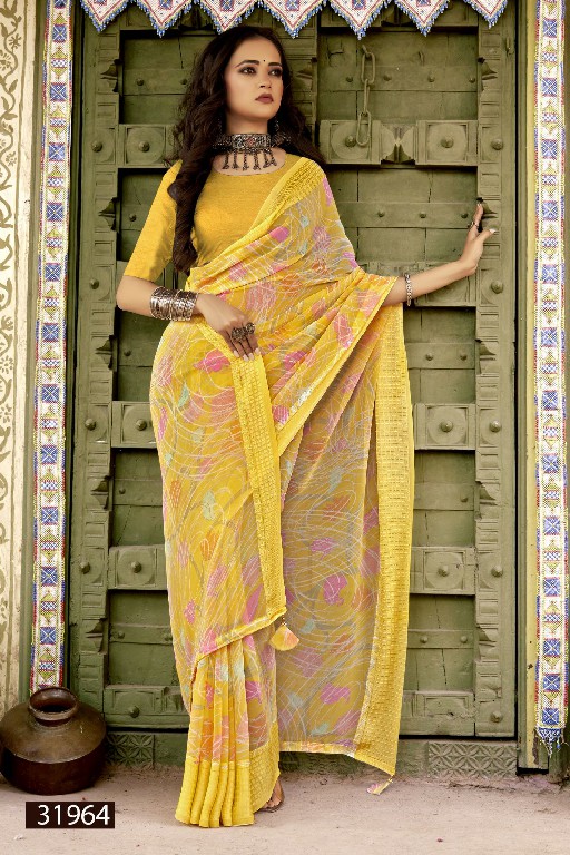 Vallabhi Alopa Vol-6 Wholesale Abstract Print Georgette Fabrics Sarees