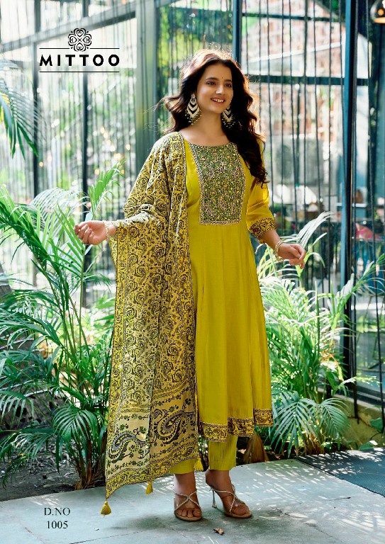Mittoo Muskaan Wholesale Modal Silk Kurti With Pant And Dupatta
