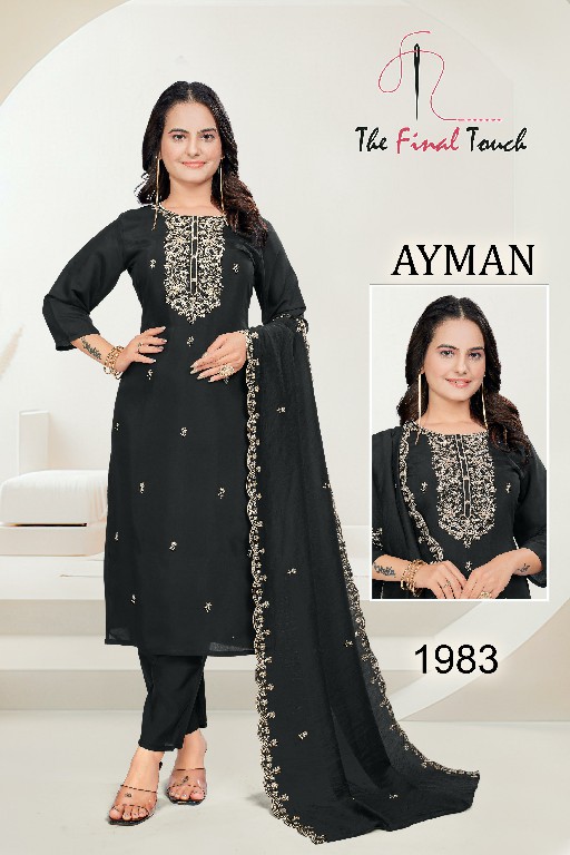 The Final Touch Ayman Wholesale Roman With Embroidery Kurti With Pant And Dupatta