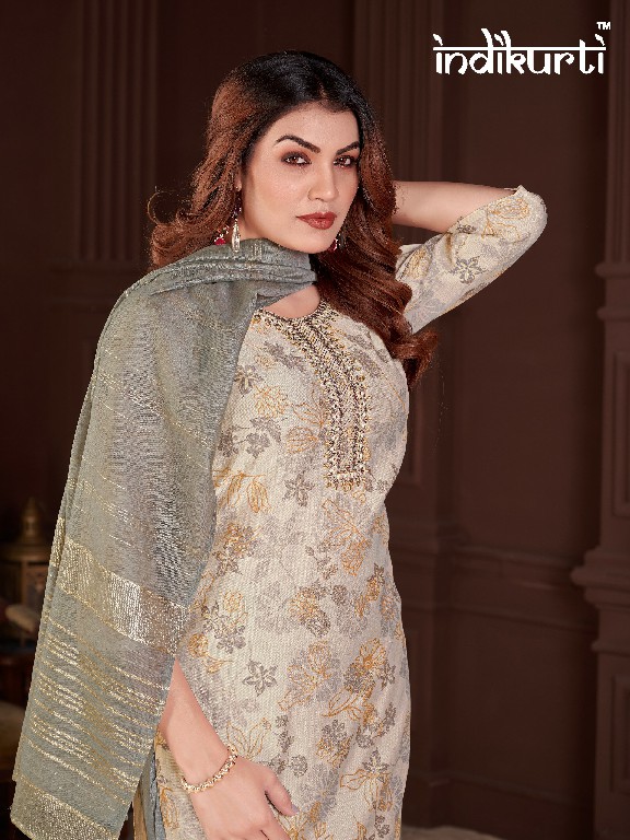 Indikurti Payal Wholesale Vertican Print With Work Top With Pant And Dupatta Combo