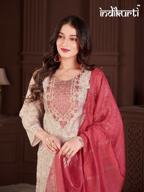 Indikurti Payal Wholesale Vertican Print With Work Top With Pant And Dupatta Combo