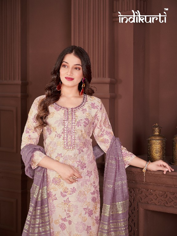 Indikurti Payal Wholesale Vertican Print With Work Top With Pant And Dupatta Combo