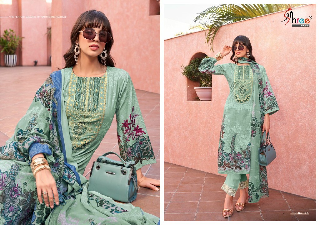 Shree Fabs Mashaal Emb Lawn Vol-1 Wholesale Patch Embroidery Pakistani Style Suits