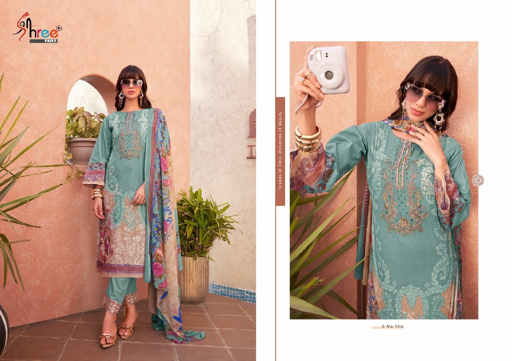 Shree Fabs Mashaal Emb Lawn Vol-1 Wholesale Patch Embroidery Pakistani Style Suits