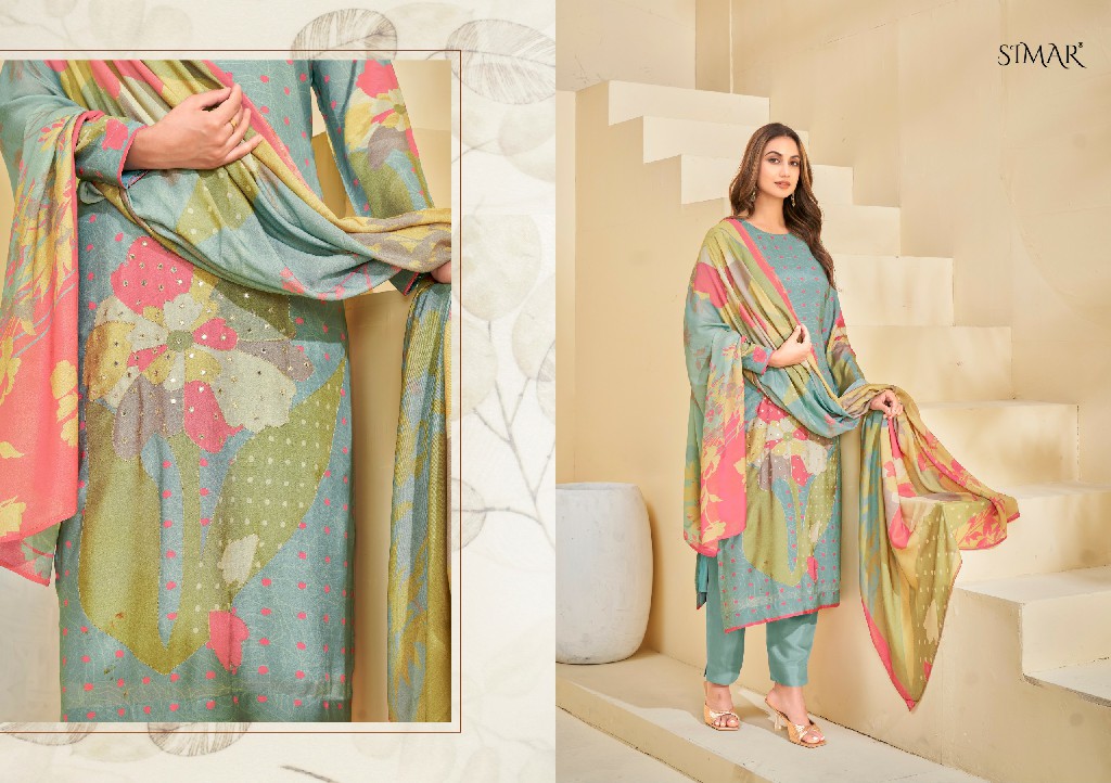Glossy Simar Siyara Wholesale Pure Viscose Muslin With Handwork Salwar Suits