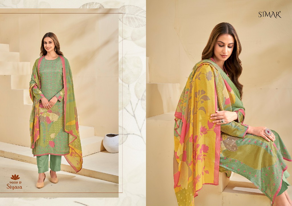 Glossy Simar Siyara Wholesale Pure Viscose Muslin With Handwork Salwar Suits