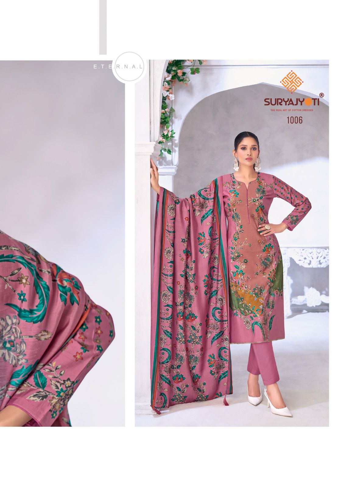 Suryajyoti Kareena Vol-1 Wholesale Pure Modal Discharge With Work Dress Material