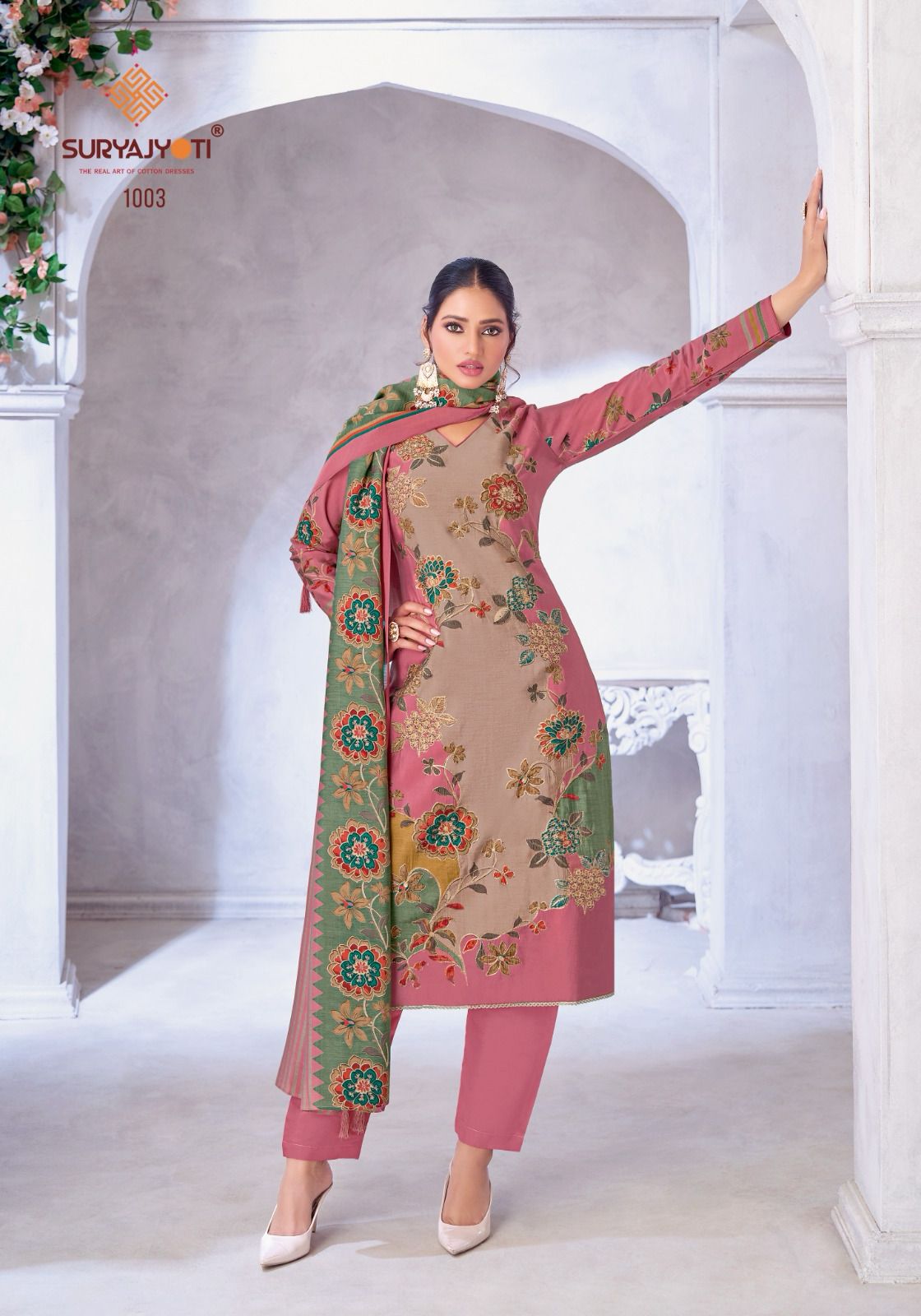 Suryajyoti Kareena Vol-1 Wholesale Pure Modal Discharge With Work Dress Material