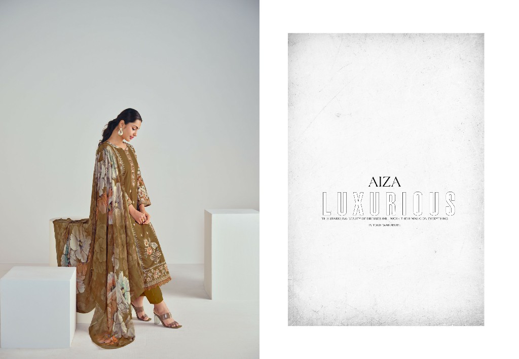 aiza by Simar By glossy cotton daily wear fancy dress material