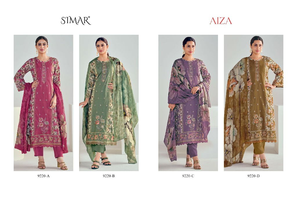 aiza by Simar By glossy cotton daily wear fancy dress material