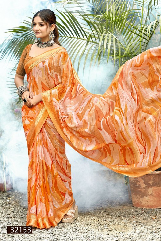 Vallabhi Swantika Vol-5 Wholesale Georgette Fabrics Abstract Print Sarees