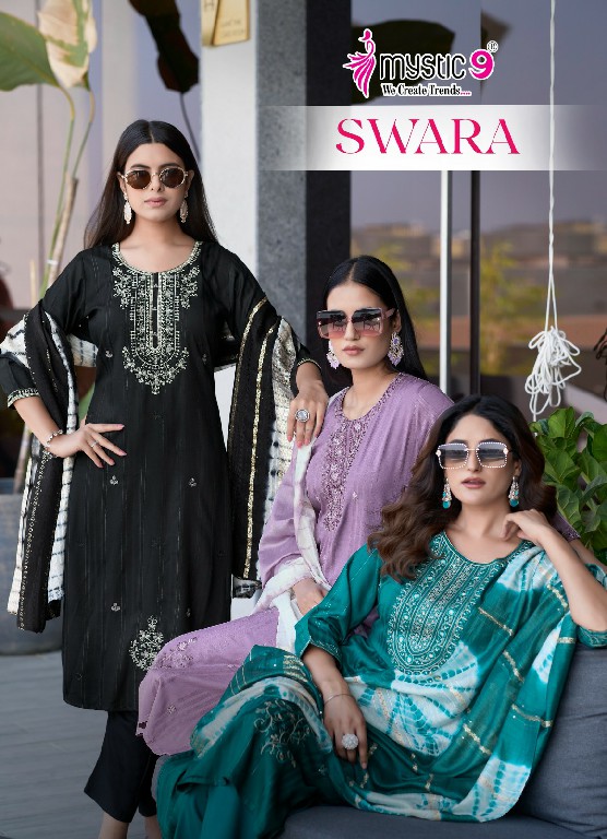 Mystic 9 Swara Vol-2 Wholesale Rayon Dobby Lurex Straight Cut Catalog