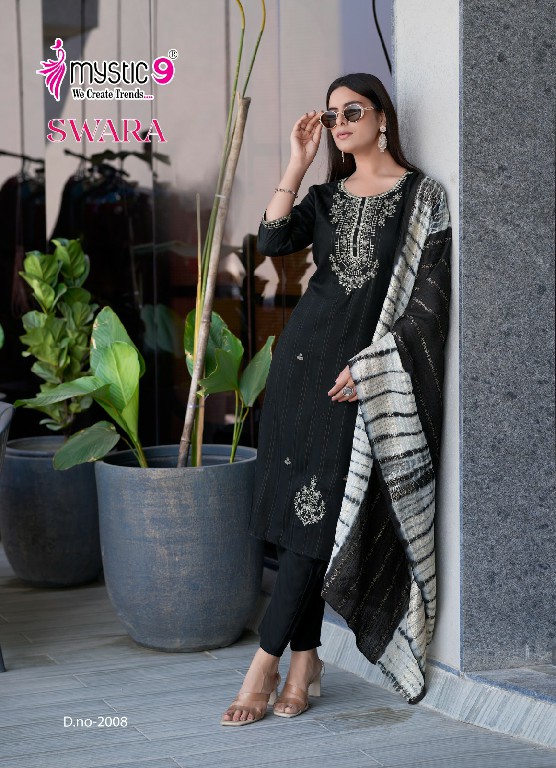 Mystic 9 Swara Vol-2 Wholesale Rayon Dobby Lurex Straight Cut Catalog
