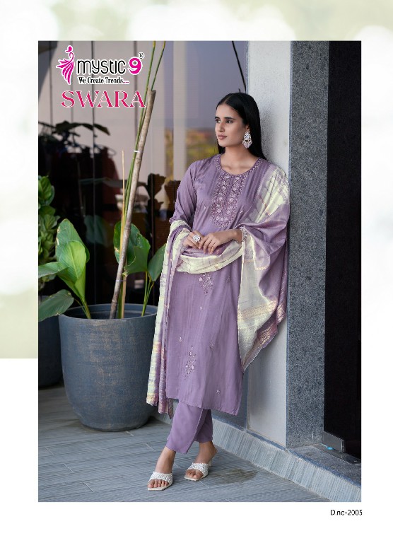Mystic 9 Swara Vol-2 Wholesale Rayon Dobby Lurex Straight Cut Catalog
