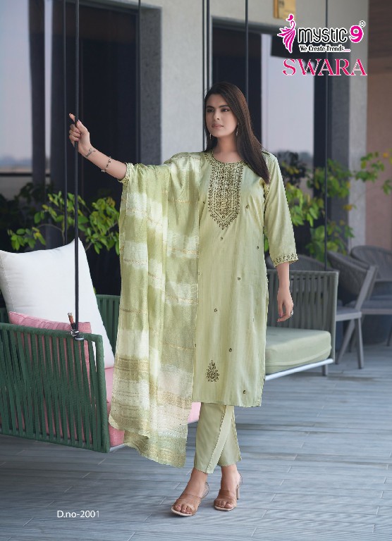 Mystic 9 Swara Vol-2 Wholesale Rayon Dobby Lurex Straight Cut Catalog