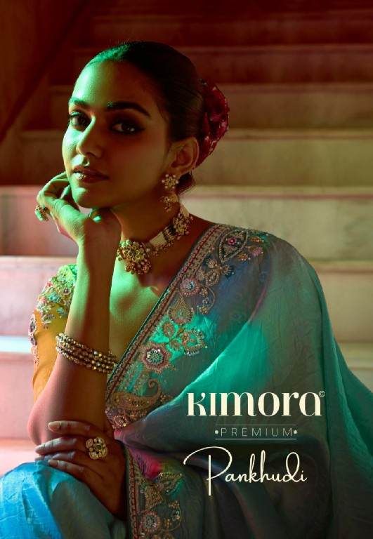 Kimora Pankhudi Wholesale Fancy Fabrics With Sequence Work Designer Sarees