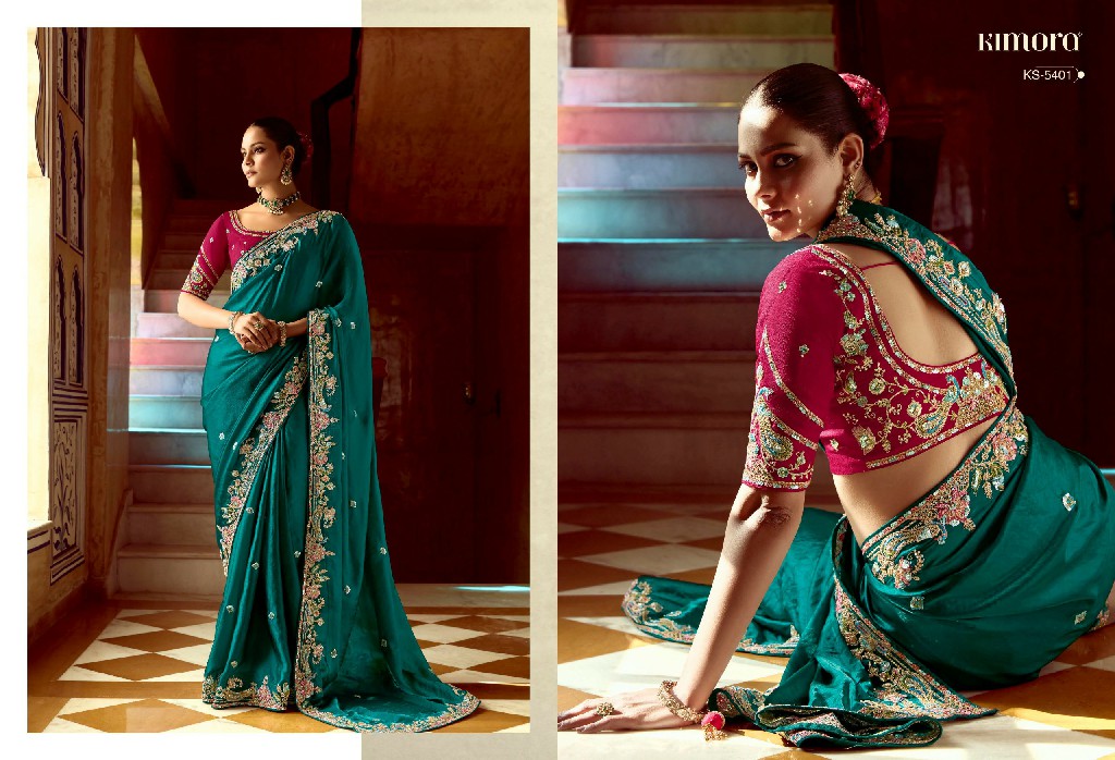 Kimora Pankhudi Wholesale Fancy Fabrics With Sequence Work Designer Sarees